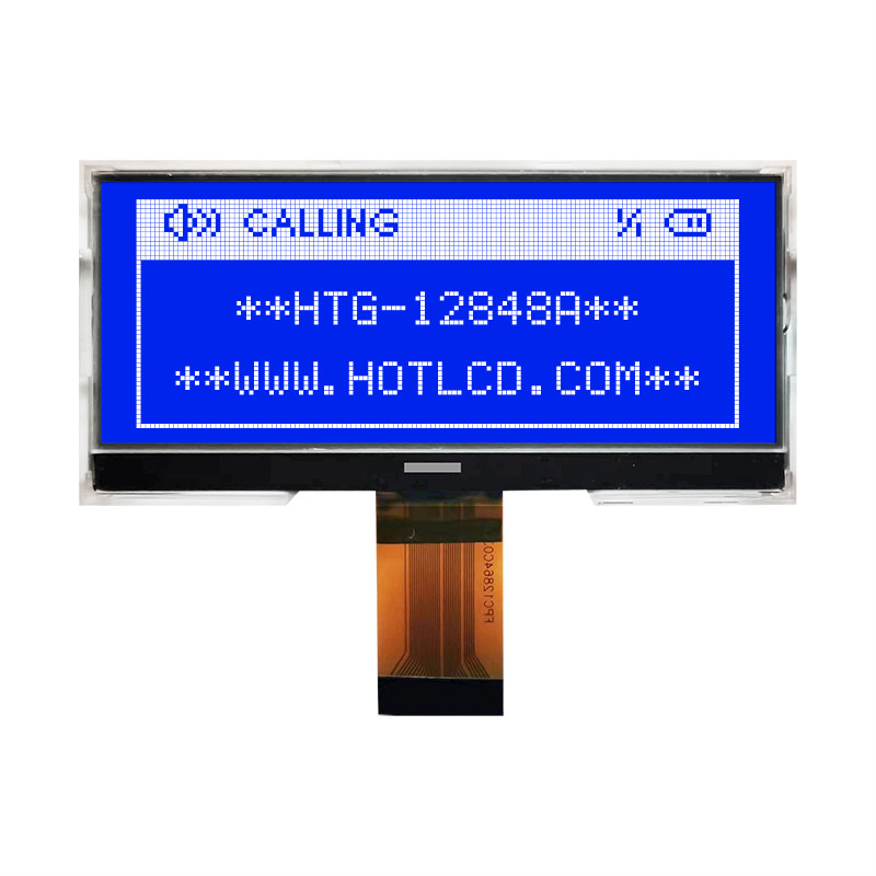128X48 Graphic COG LCD | STN Gray Display With WHITE Backlight/HTG12848A