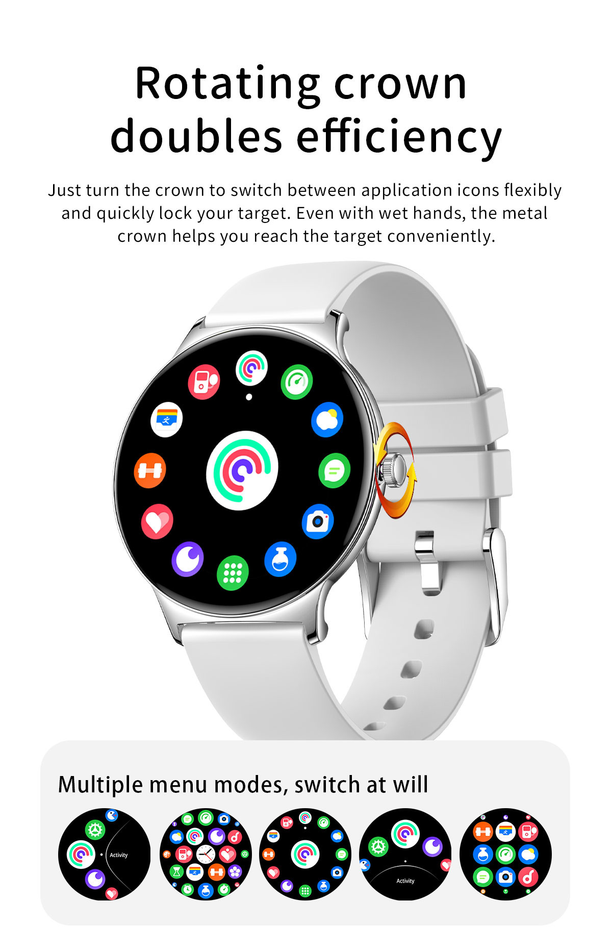 5.1Smart Women'S Bluetooth Watch Round Amoled Display OEM