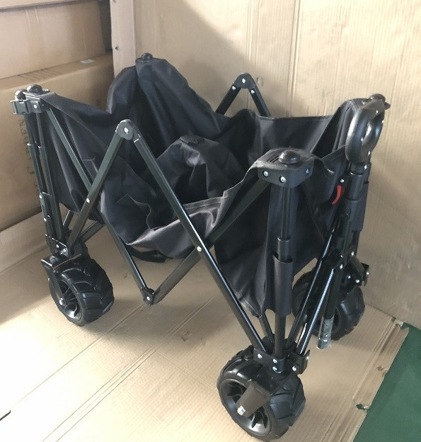 Multipurpose Foldable Wagon Cart Outdoor 7 Inch PU Fold Up Wagon Rear Opening