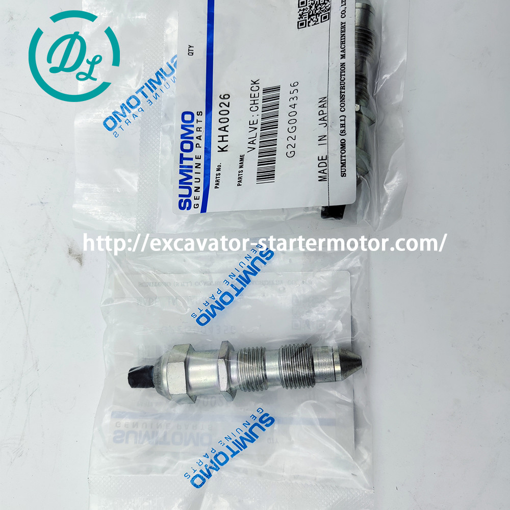 DL Excavator Spare Parts Valve , Check KHA0026 Sumitomo Grease Valve
