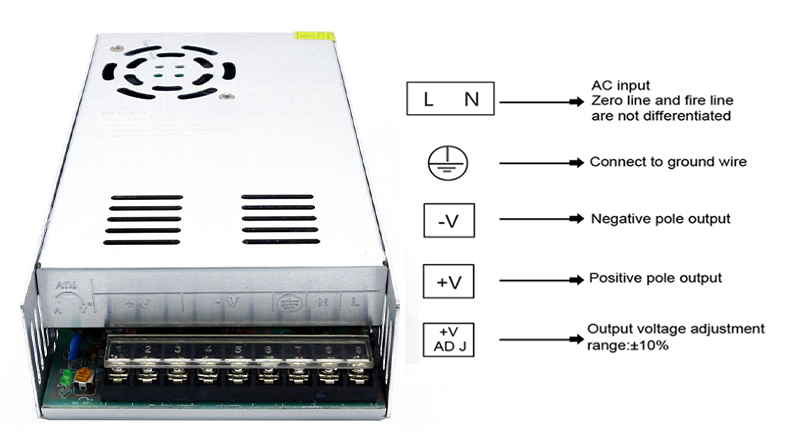 12V 500W Switching Power Supply For LED Lights AC 100V 240V To DC 12V
