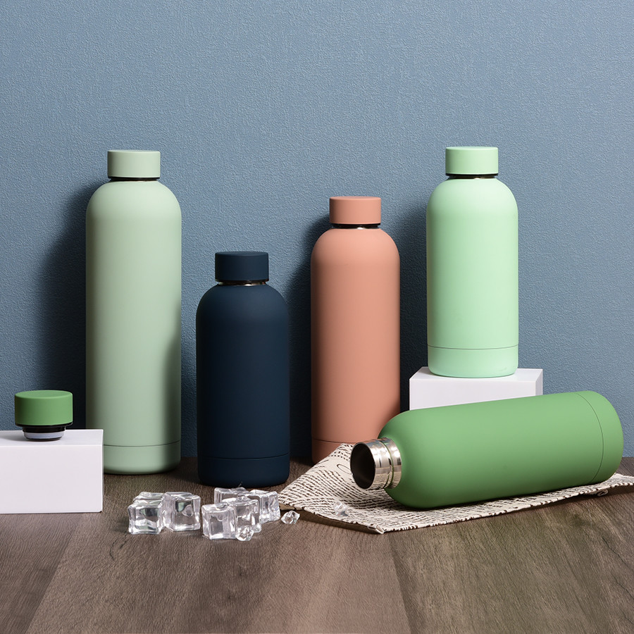 Travel Stainless Steel Double Wall Insulated Vacuum Bottle With Cap Water Bottles