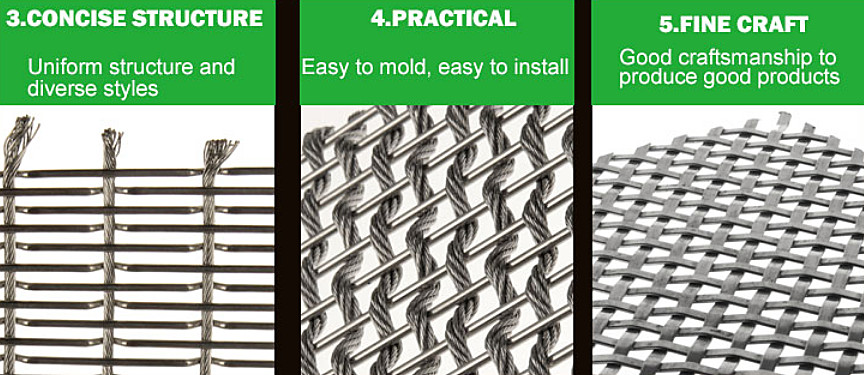 1-3m Width Sus304l Decorative Wire Mesh For Architecture
