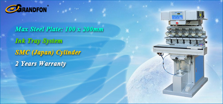 air pressure semi-automatic six color pad printing machine with shuttle
