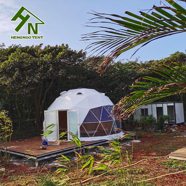 European Waterproof Four Seasons Geodesic Camping Tent Dome Structure For Resorts