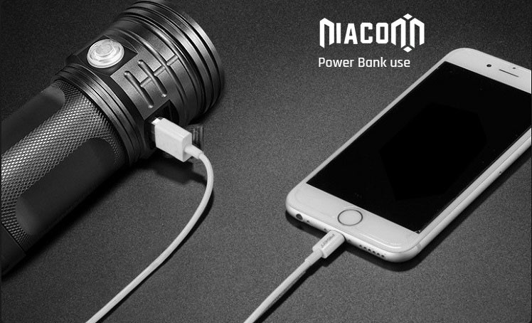 3xCREE XML T6 Led Hunting Flashlight , Rechargeable Power Bank Flashlight 30 Watt