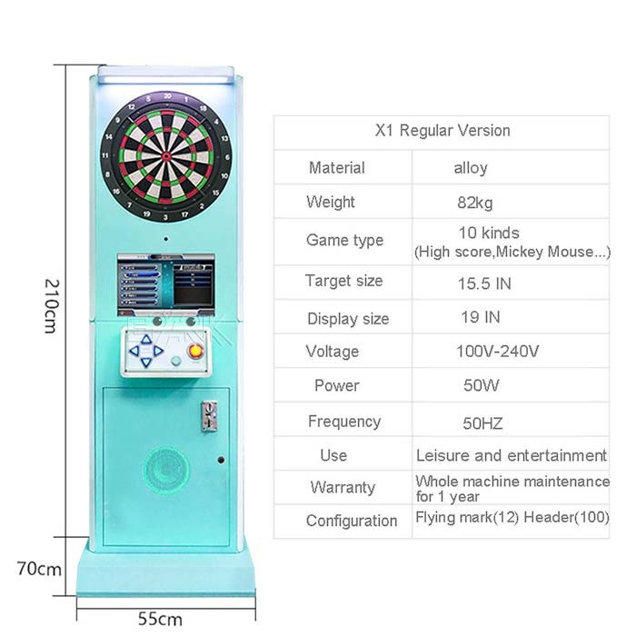 Electric Dart Coin Operated Arcade Machines Macaron Color Arcade Board Game