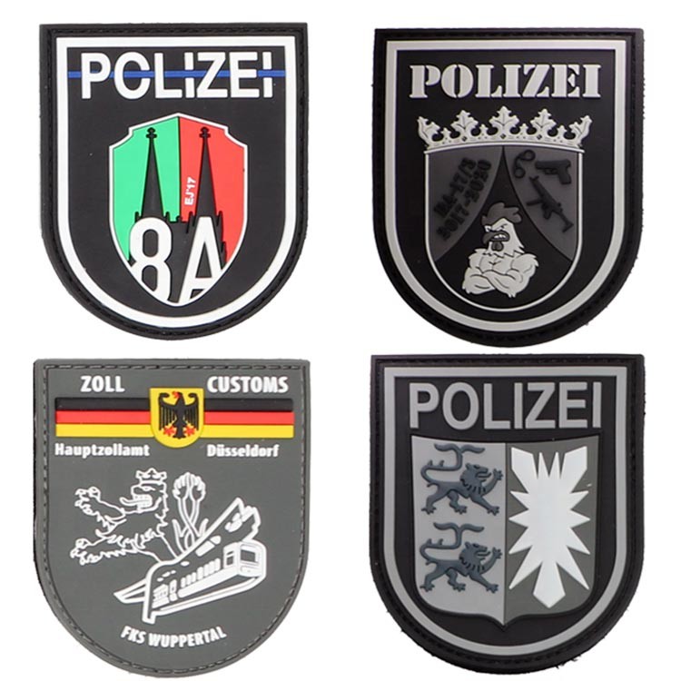 Iron On 50mm Police Embroidered Patch Hook Loop Backing Miltary Badge