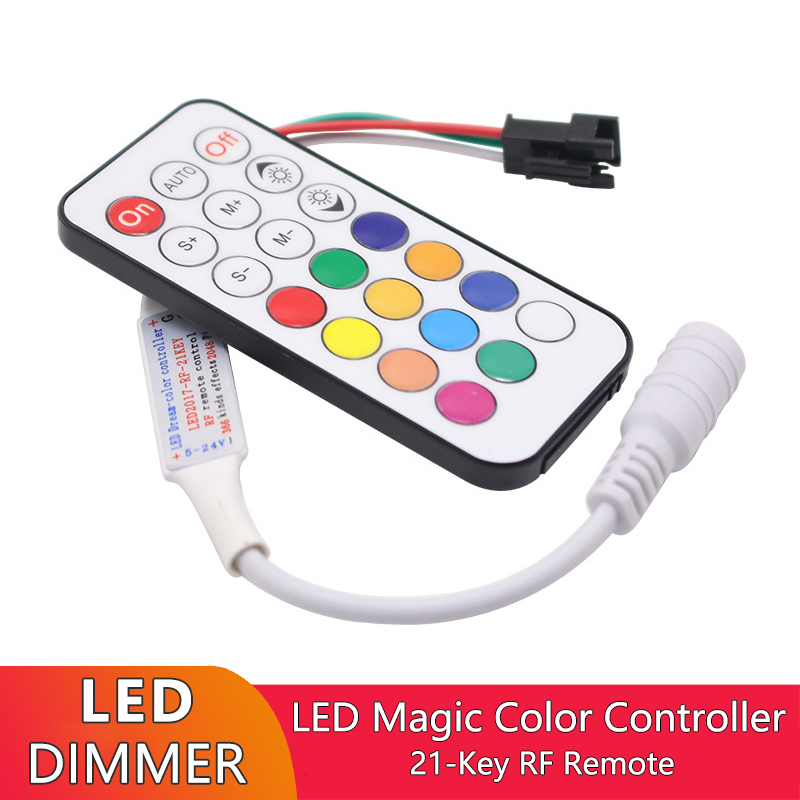 21 Keys Mini RF Remote Controller , Magic Color Controller For LED 2811 2812 Pixel Strip