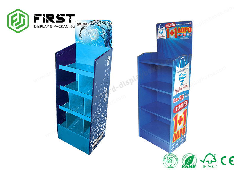 Custom Made Carton Floor Stand Full Color Printed Cardboard Display Floor Stand Display