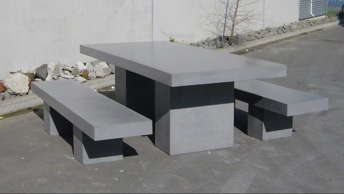 Lightweight Outdoor Concrete Furniture Concrete Side Table Bench Manufacturer