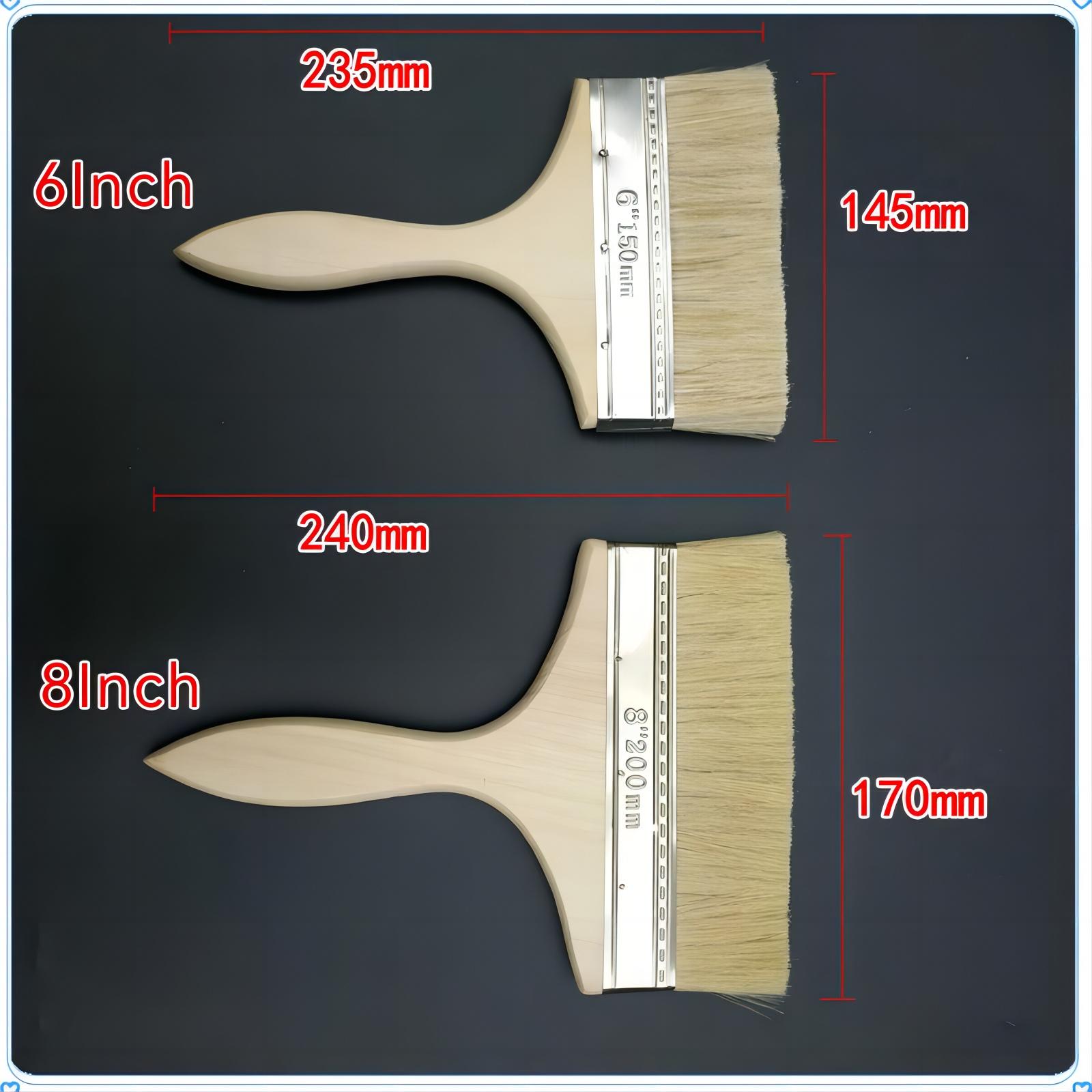Pure Bristles Paint Brush With Wooden Handle and Epoxy Glue for Wall Paint Application