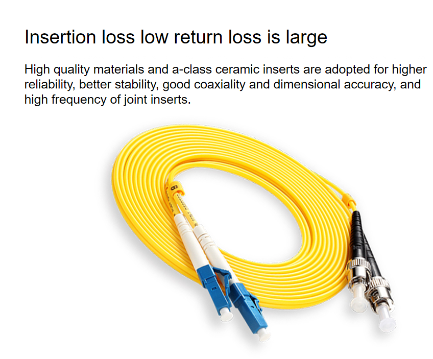 Eco Friendly Simplex Fiber Optic Patch Cord Multimode ST To LC Fiber Jumper