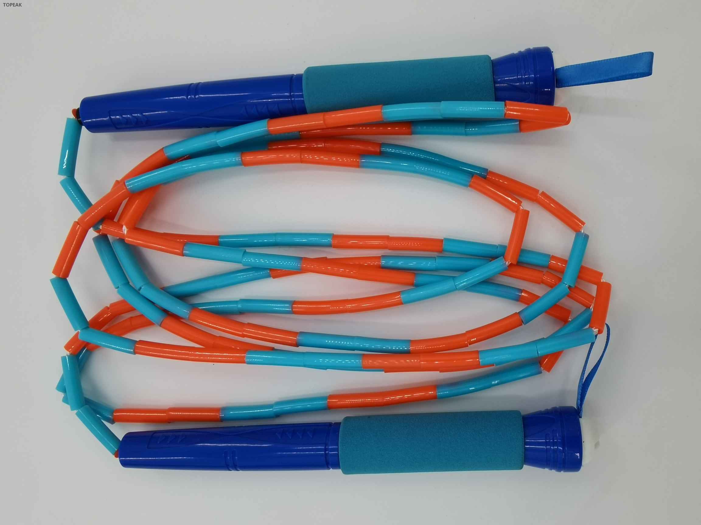 Long Plastic Jump Rope Segmented Speed Training Gym Blue 2.8m