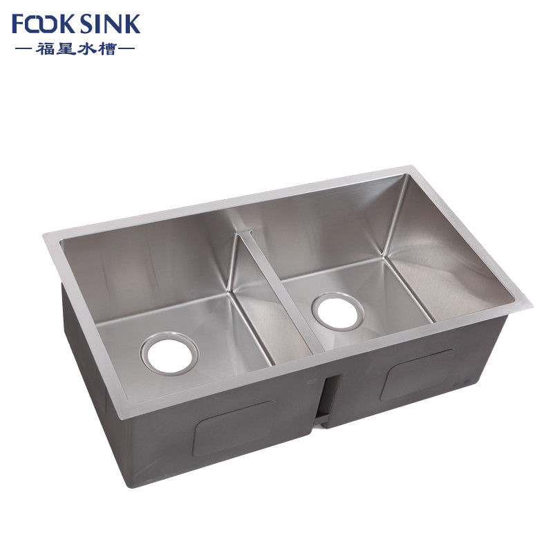 33''X18''X10 Low Divide Stainless Steel Sink , Durable Double Bowl Kitchen Sink