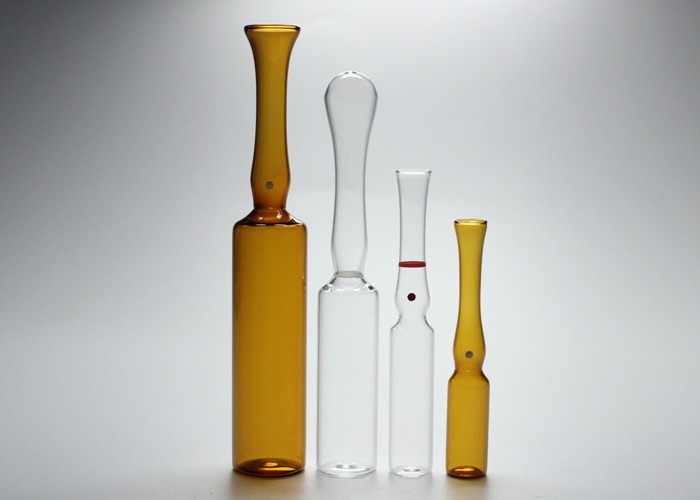 Pharmaceutical Glass Ampoules Types , Ampoule Container Transparent / Brown Color