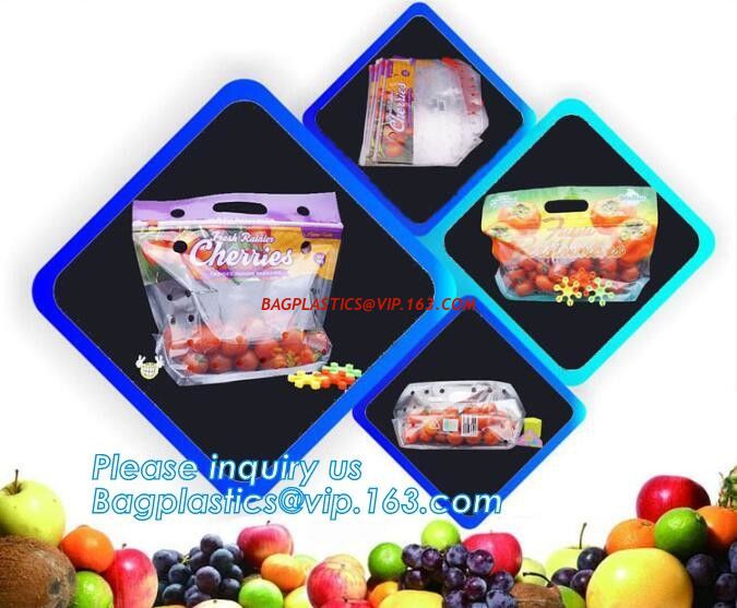 good shrinkage fresh fruit PP bag, Slider Ziplock Storage Bag for Fruit, slider zipper bag grape bag for fruit and veget