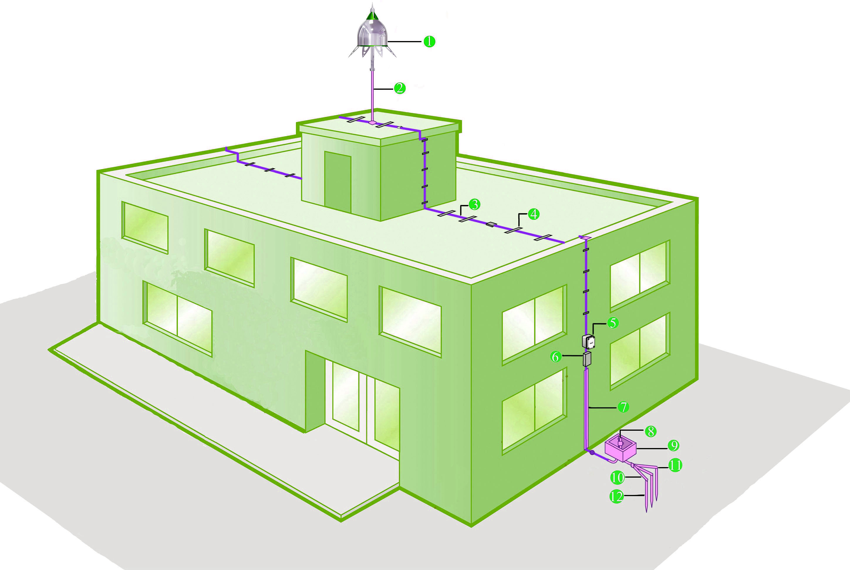 IP68 Early Streamer Emission Air Terminal Designed According To Standard UNE21.186 - 2011