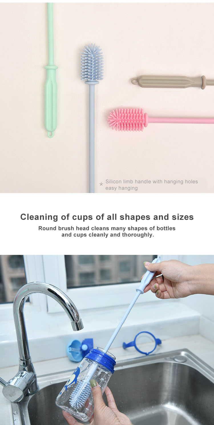 Bpa Free Multipurpose Silicone Dish Brush With Handle