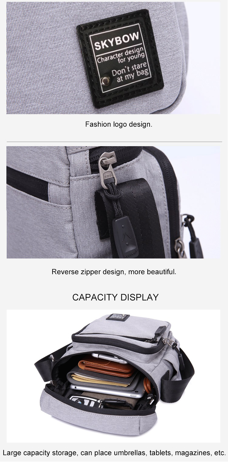 Waterproof Oxford Cloth Single Shoulder Mens Messenger Bag 17*11*25cm
