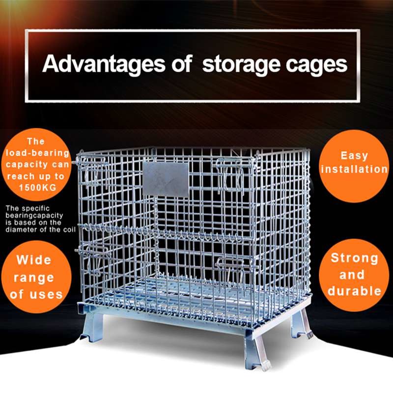 500kg Collapsible Wire Cage Foldable Wire Mesh Storage Cages Odm
