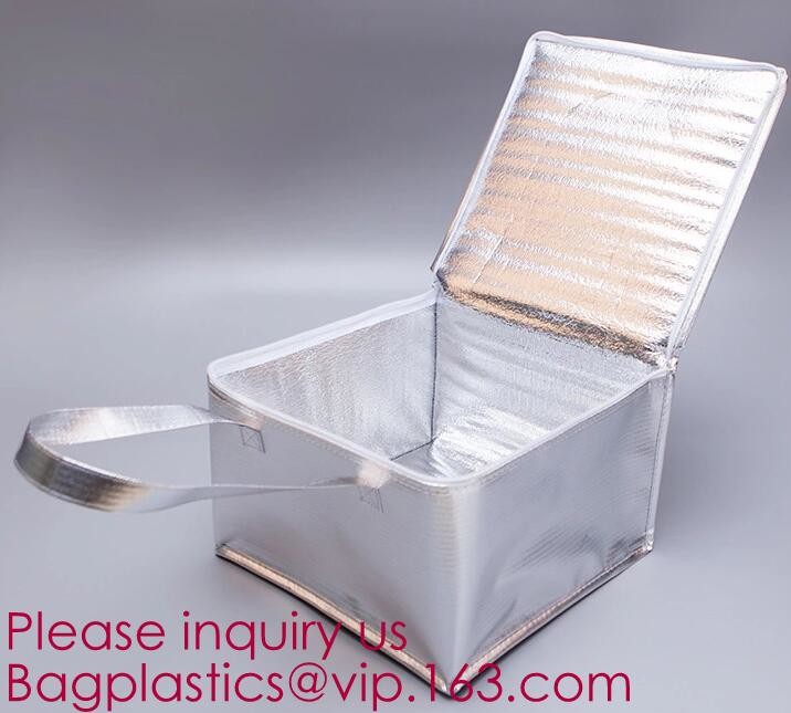 custom bulk waterproof large soft folding food delivery picnic lunch tote grocery cooler bag aluminum foil thermal bags