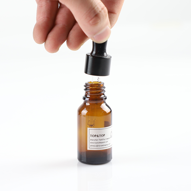 Slip Shoulder Amber Skin Care Serum Dropper Toner Lotion Glass Bottle 30ml