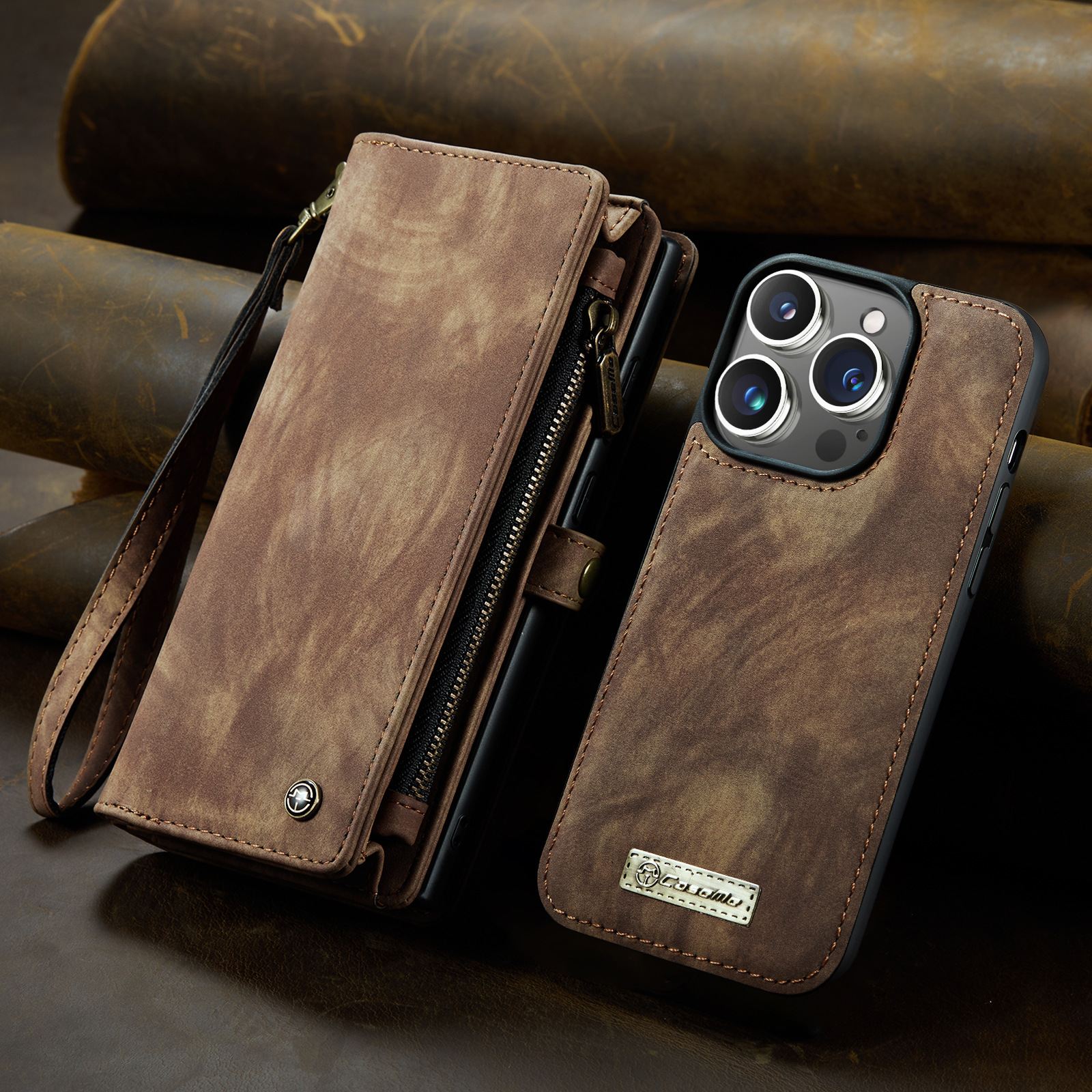 Samsung Compatible CaseMe Leather TPU Phone Cases for Iphone 13 14 Pro Max Card Slot