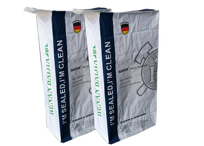 Waterproof 3 Ply Multiwall Paper Bags Square Block Bottom Cement Packaging Paper Bag
