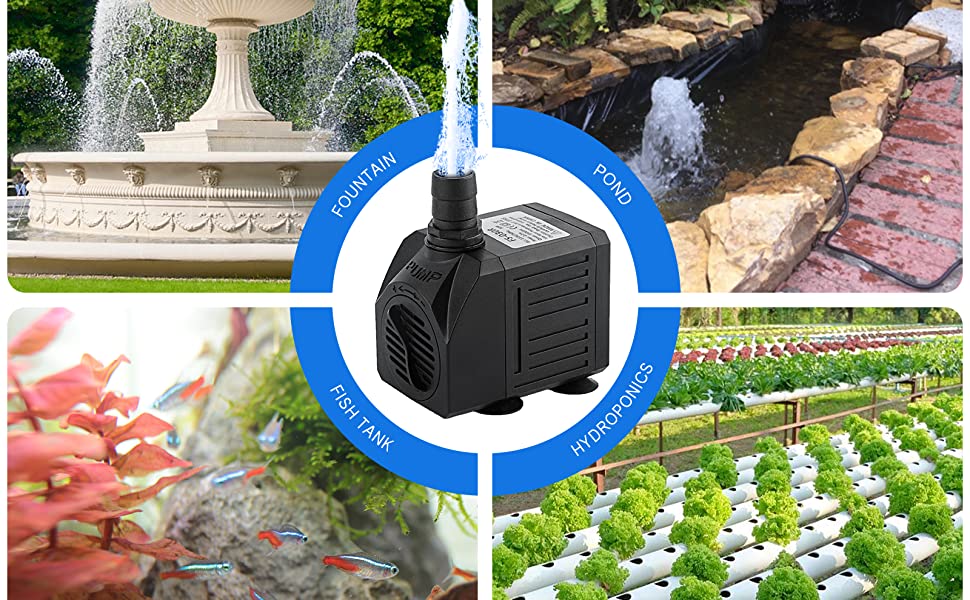 Aquarium Submersible Water Pump For Hydroponics Garden Waterfall Pond Fountain