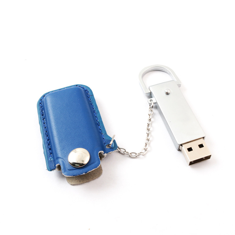 Embossing Logo Leather Flash Drive 128GB 32GB High Capacity Memory Stick