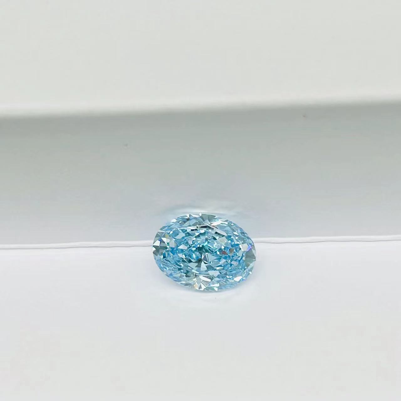 1.92ct CVD Laboratory Diamond Fancy Intense Blue Oval Shape IGI Certified