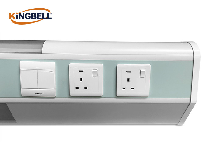 KB6200B Blue Hospital Bed Head Panel 1000mm Length Two Pcs Gas Outlets