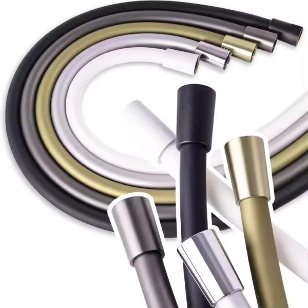 Shinning Silver Color Food Grade Silicone Shower Hose for Shower Room