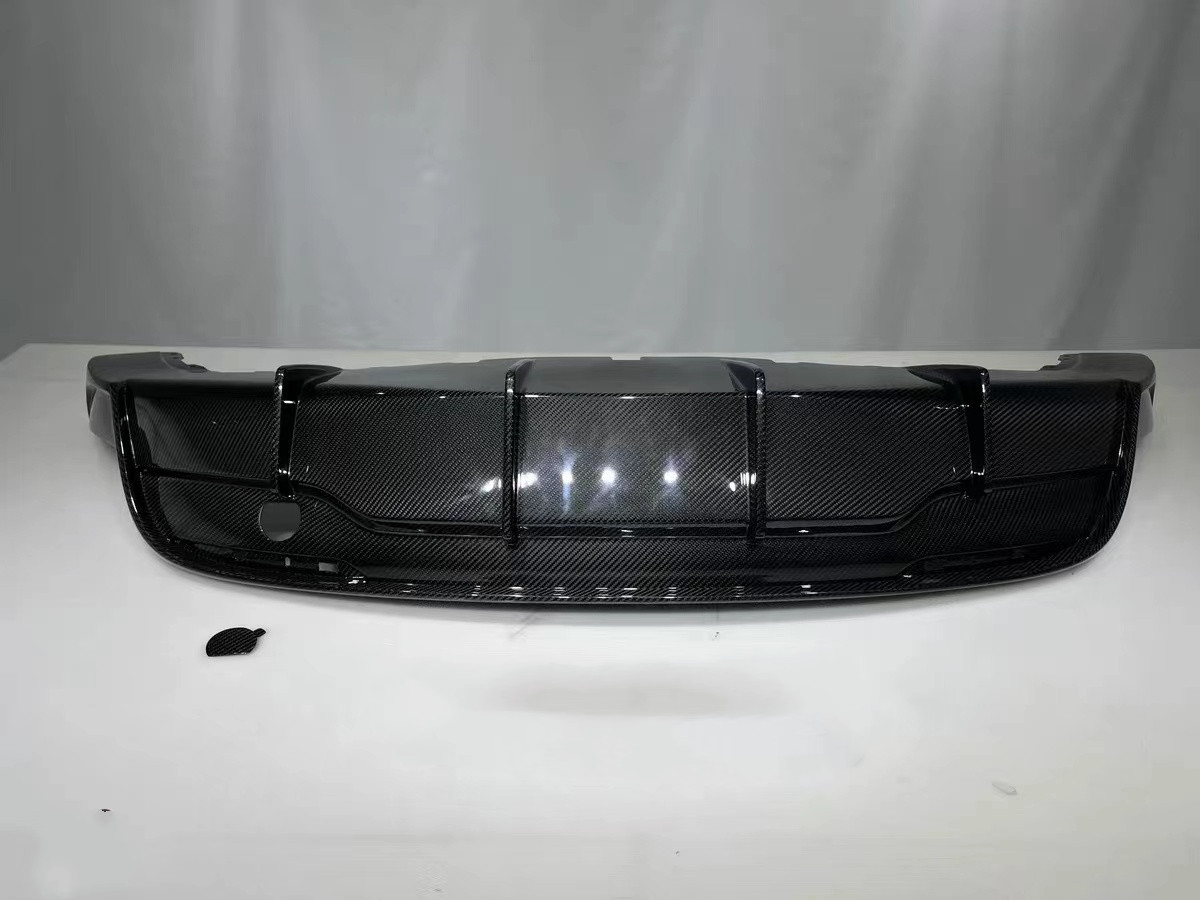 Bright White Model Y Widebody Customized Rear Diffuser Bumper Dry Carbon Fiber