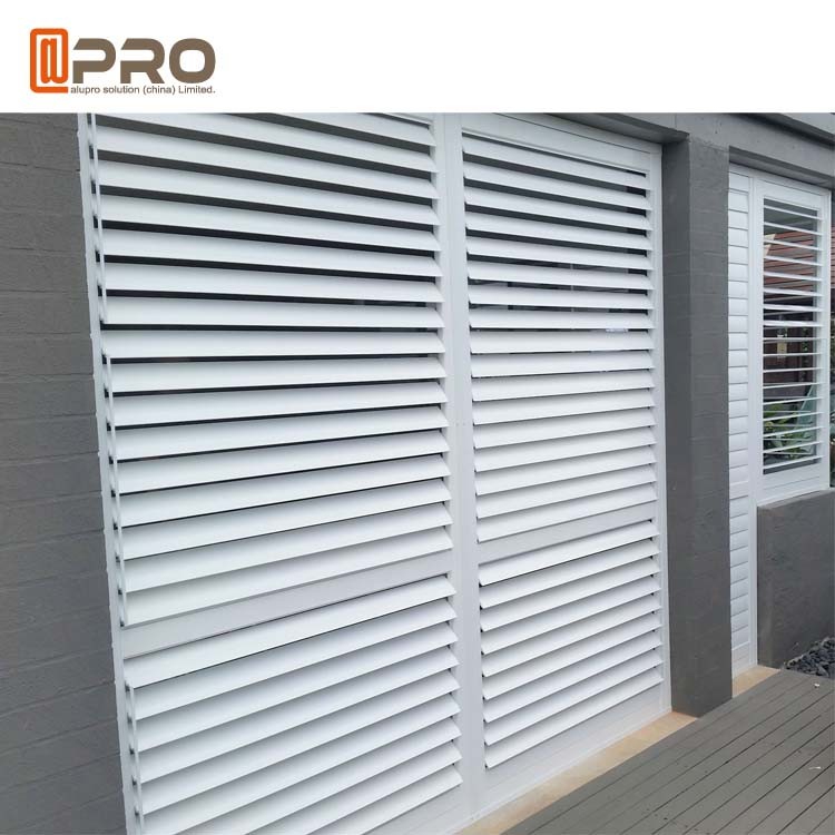 Sound Insulation Customized Fixed Aluminium Louver Window / Aluminium Plantation Shutters