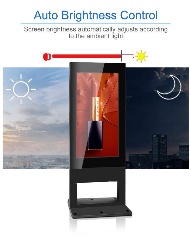 Touchscreen 55 Inch Outdoor Digital Signage Anti Glare For Interaction