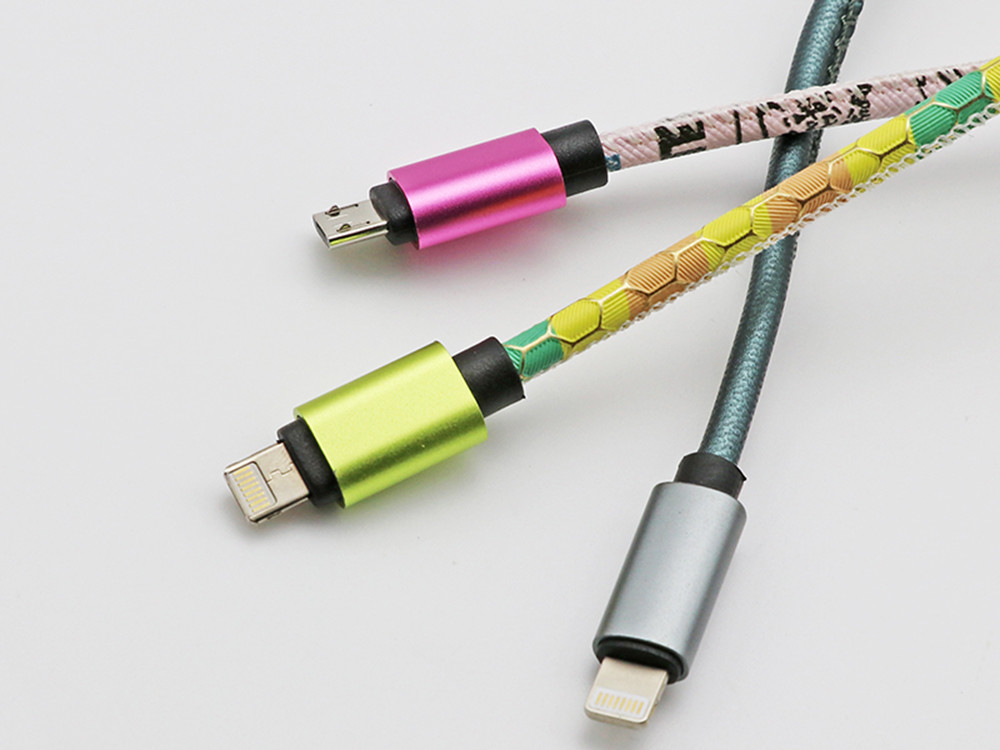 2018 For iPhone android Universal mobile phone leather usb cable charging High quality fast charging speed