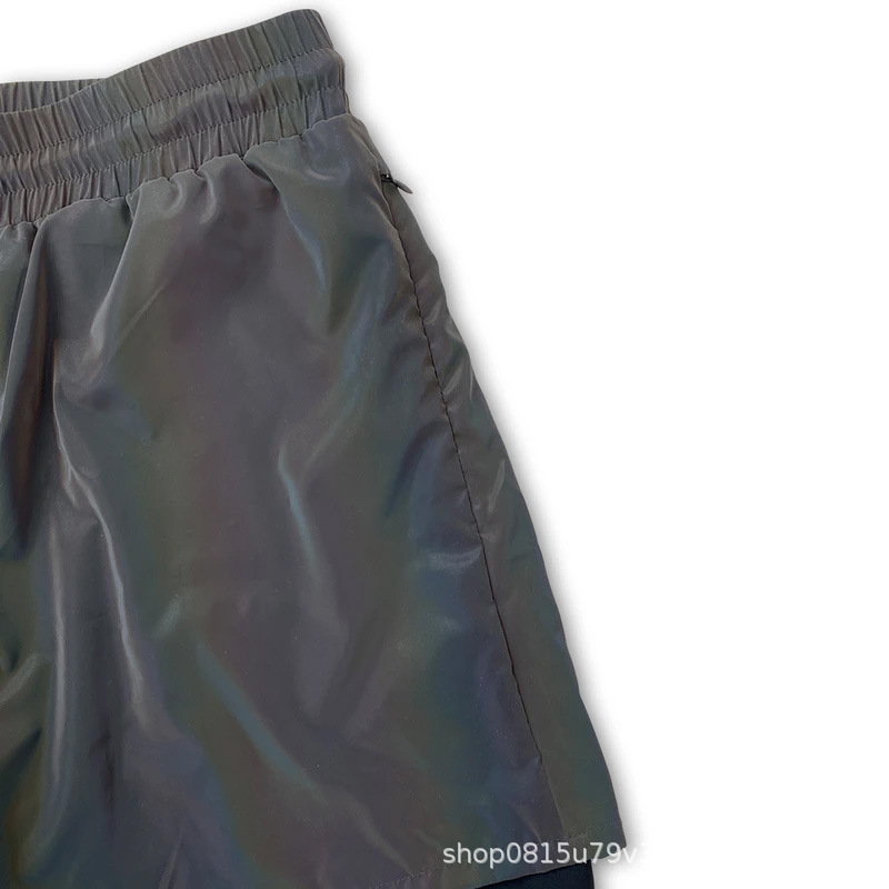 Double Layer Rainbow Reflective Sweat Shorts for Workout within 7 Days Sample Order