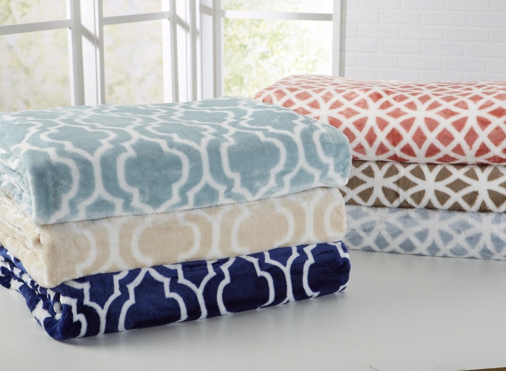 100% Polyester Super Soft Flannel Print Blanket For Home Bedding And Sofa