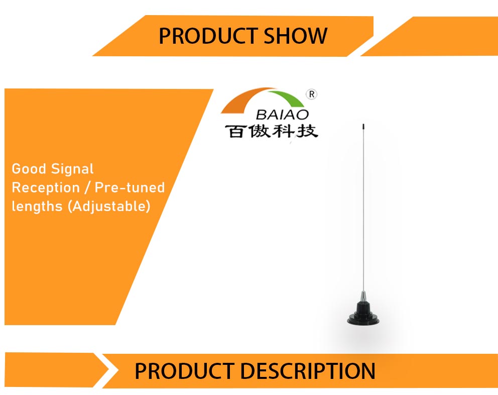 Baiao 1-2DBi Truck Cb Whip Antenna Magnetic Base Cb Antenna For Communication