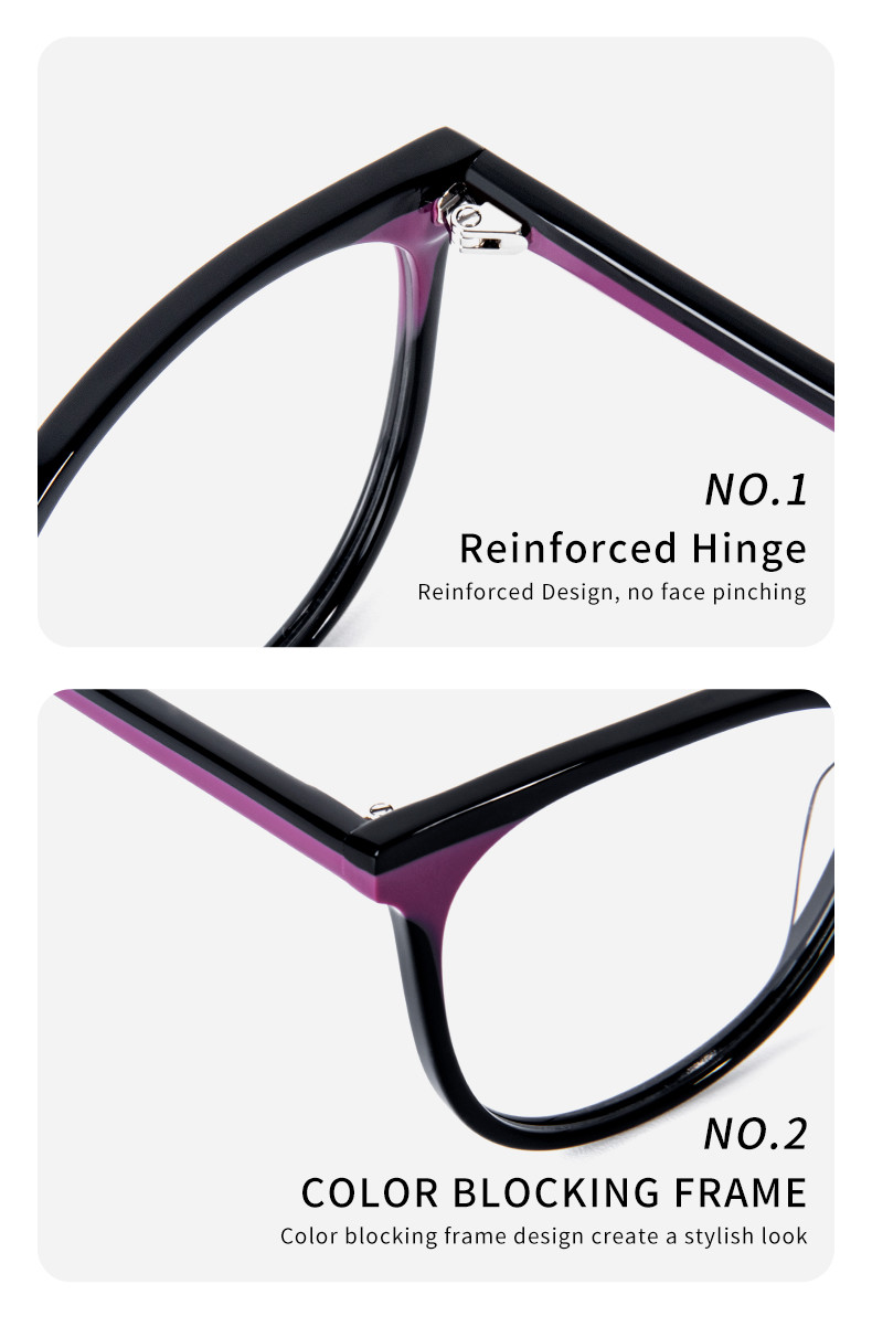 CE Certificate Acetate Eyewear Optical Glasses Frame Round Ladies