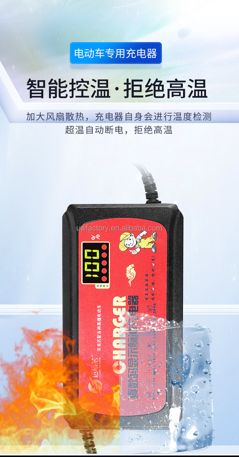 Private Mold Customized 36V 12Ah 24V 20Ah 48V 20Ah 96V 20Ah Lead Acid Dry Battery Charger for Electric Tricycle