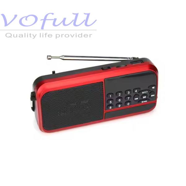 Portable AM/FM Rechargeable Radio with Speaker Coffee/Wooden Design