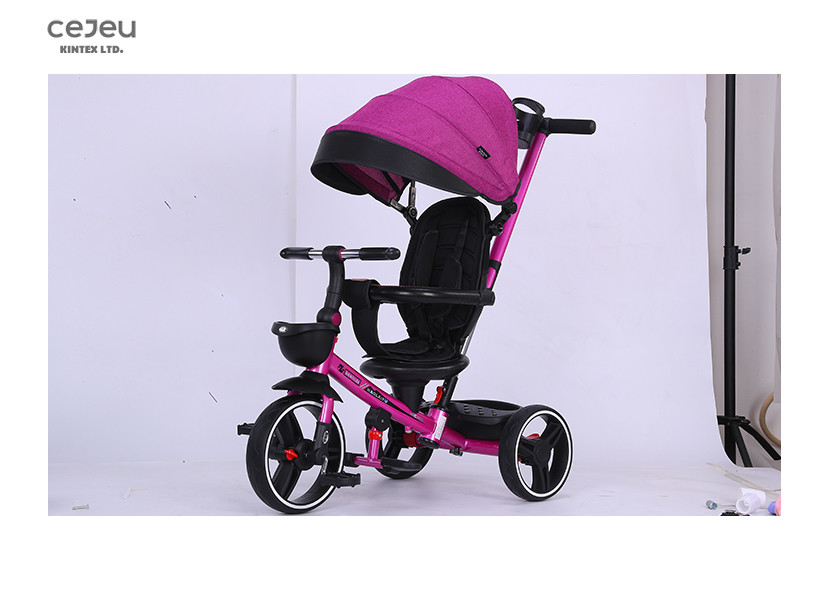 Blue 1 Year Old Foldable Trike Stroller 10.5kg With PU Wheel