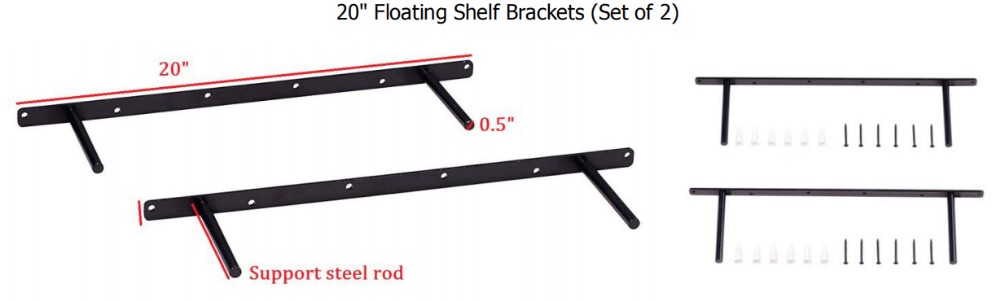 Stainless Steel Hidden Metal Floating Wall Mounted Shelf Brackets for Durability