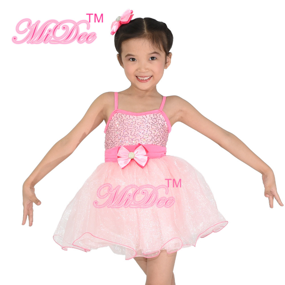 Pinky Tutu Dance Dress Leotard Under Mesh Spandex Polyester Material For Solo Dance Performance
