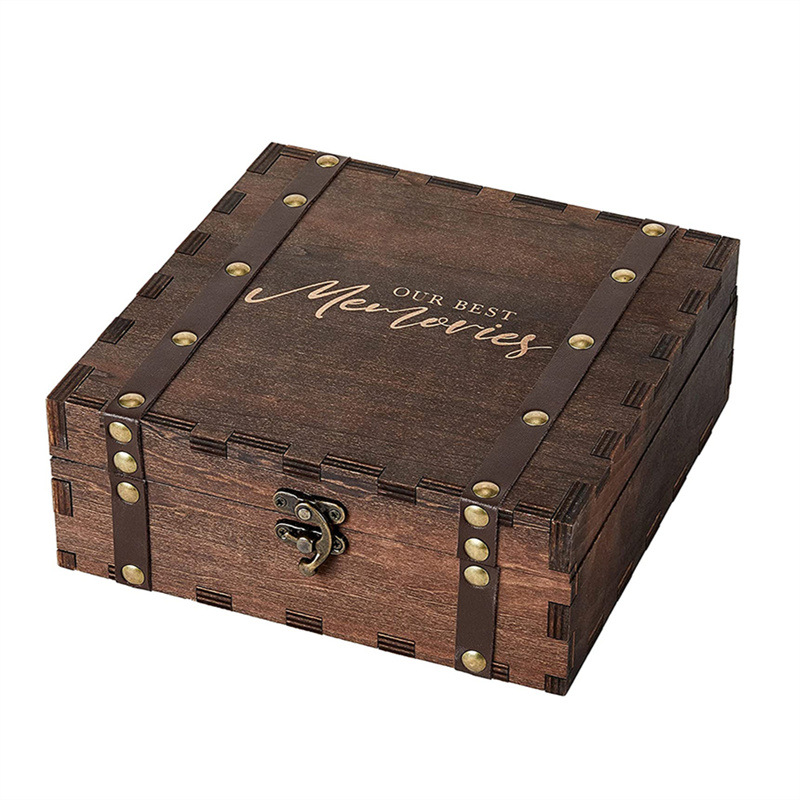 Wooden memory box with personalized acrylic lid - Wedding Bridal Party gift box - Birthday and holiday gifts