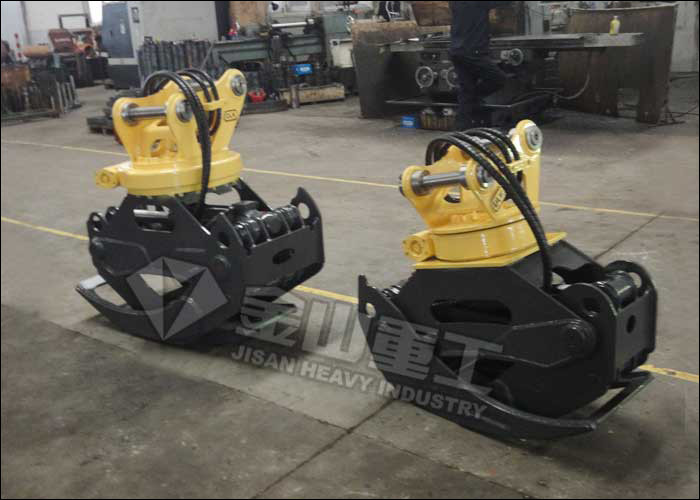 Sugarcane Hydraulic Log Grapple , Doosan DH60 Rotating Log Grapple For Excavator