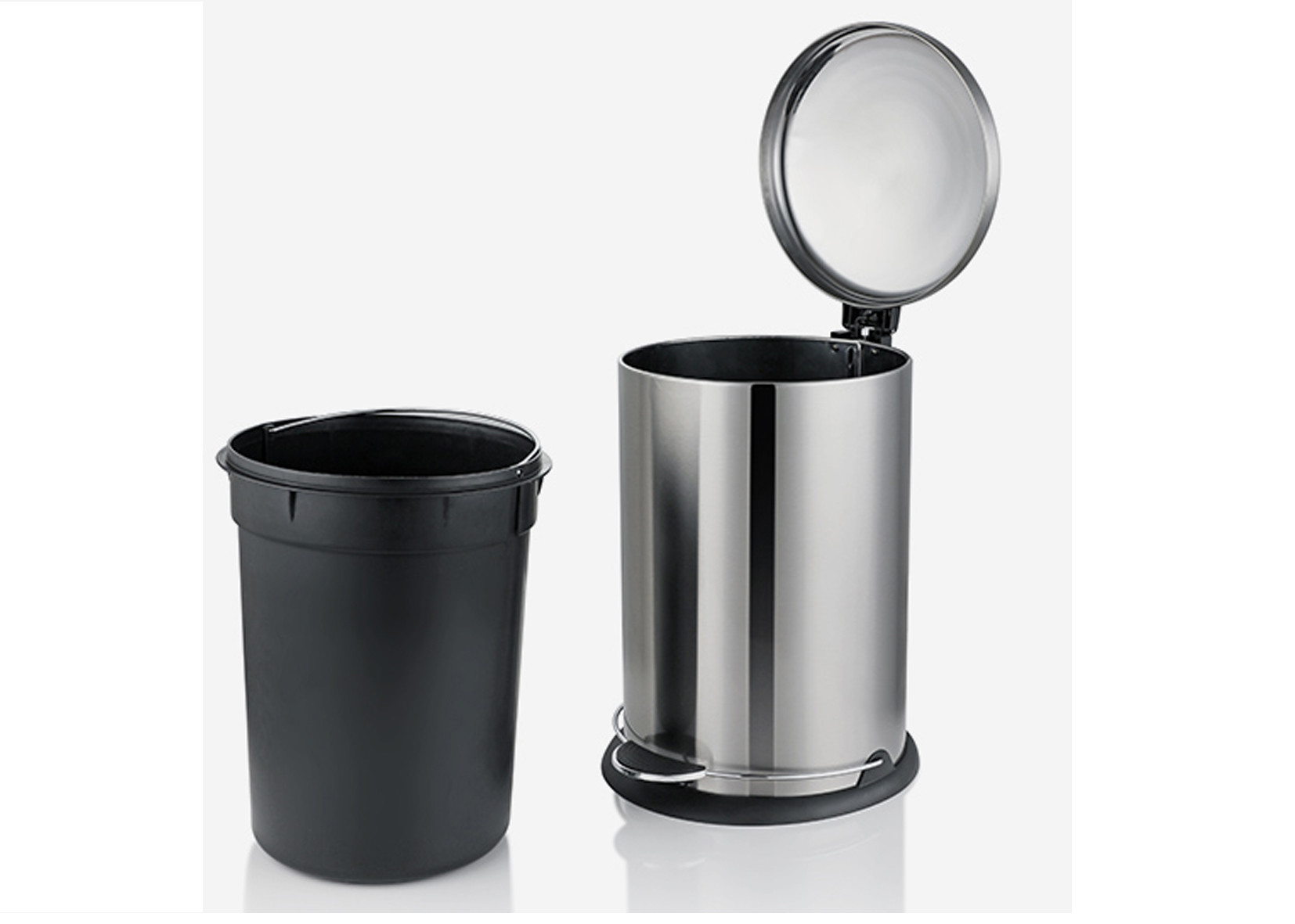Fingerprint Proof 7.93 Gallon Round Kitchen Garbage Cans